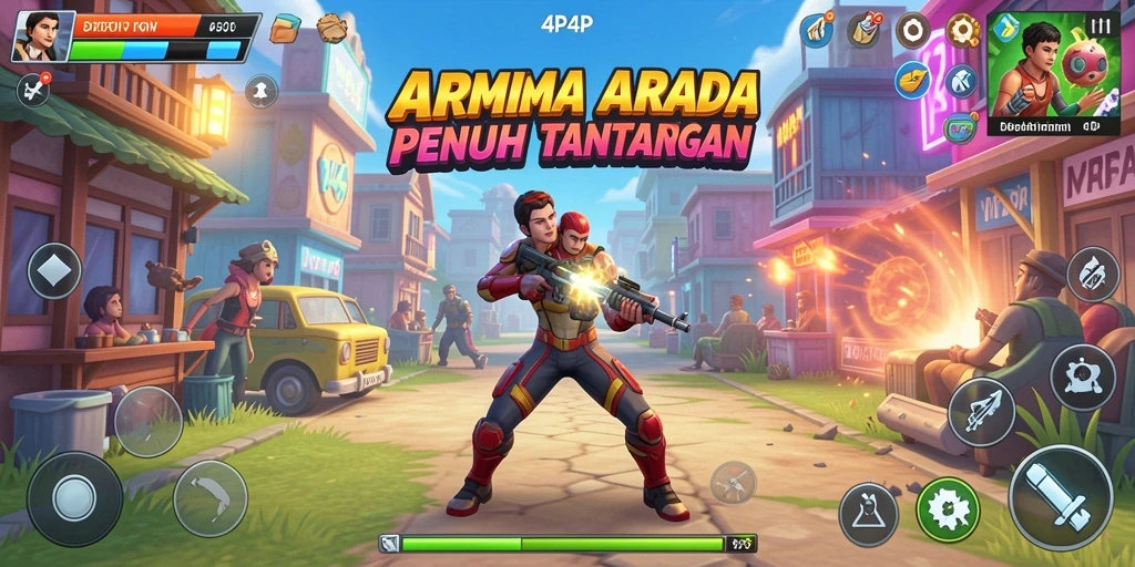 Tampilan menarik dari gameplay seru 4P4P di layar ponsel.