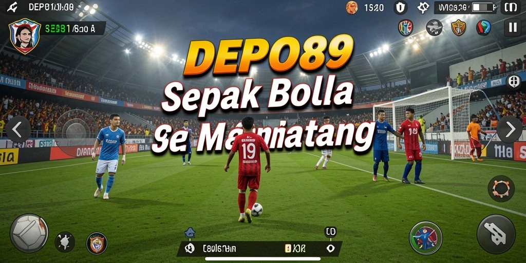 Tampilan gameplay seru dalam DEPO89 dengan aksi sepak bola yang mendebarkan.