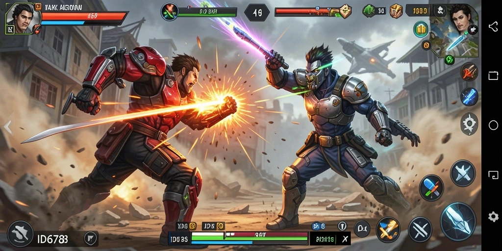 Tampilan gameplay seru dengan aksi pertarungan yang intens di ID678.