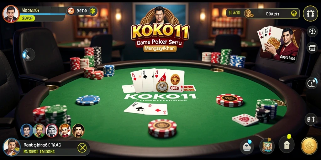 Tampilan gameplay seru dalam aplikasi KOKO11 yang menawarkan permainan Poker.