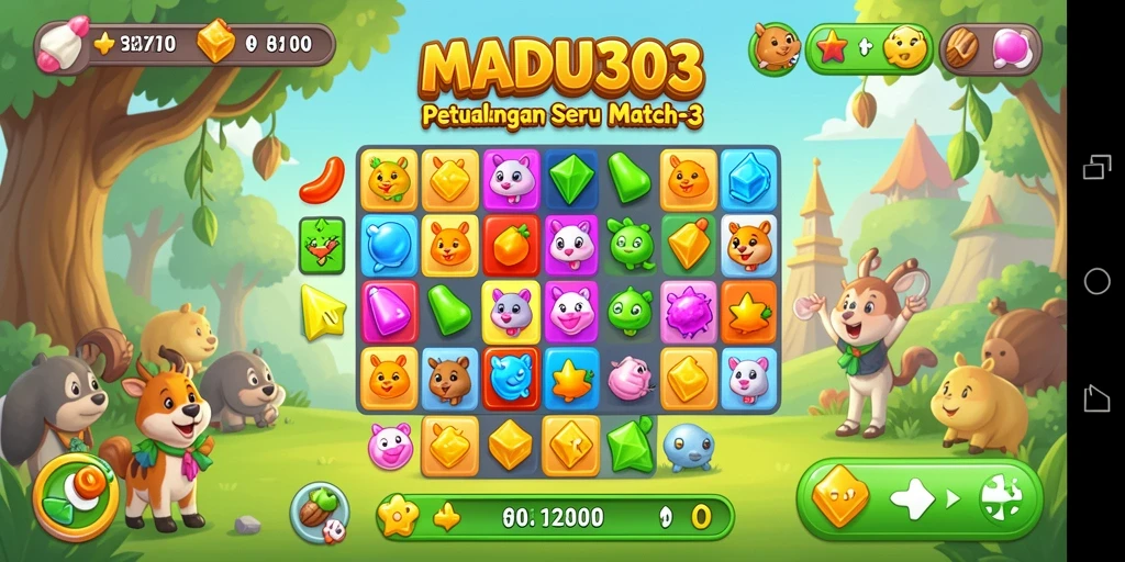 Tampilkan keseruan gameplay Match-3 di MADU303.