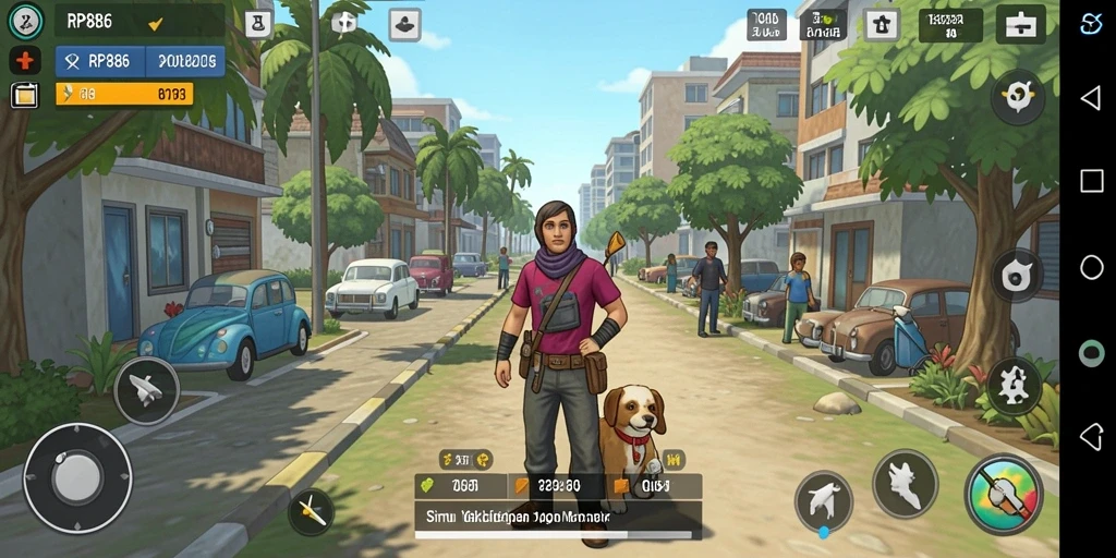 Tangkapan layar utama RP886 menampilkan interaksi gameplay simulasi yang menarik.