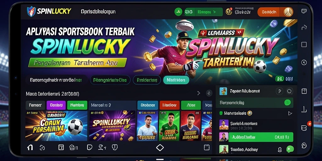 Tampilan utama SPINLUCKY menampilkan berbagai pilihan taruhan olahraga.