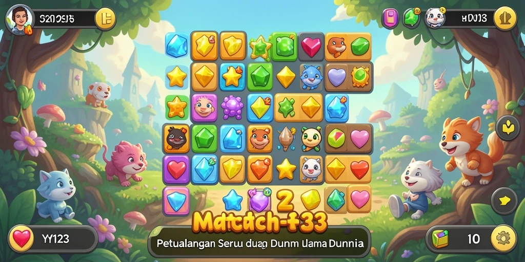 Tampilkan beberapa level seru dari gameplay Match-3 yang menantang.