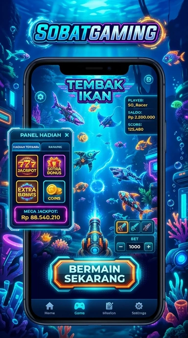 Tampilan awal aplikasi sobatgaming yang sederhana dan mudah digunakan.